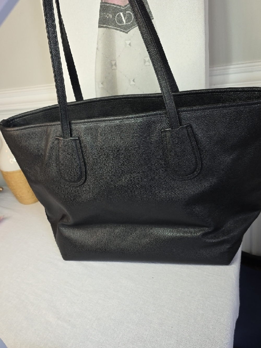 Coach Black Pebbled Leather Tote - Picture 8 of 10